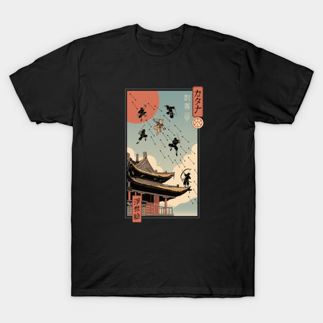 Catana Fight in Edo T-Shirt by Vincent Trinidad Art